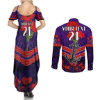 Custom Dockers Football Couples Matching Summer Maxi Dress and Long Sleeve Button Shirt ANZAC Lest We Forget