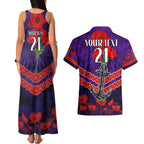 Custom Dockers Football Couples Matching Tank Maxi Dress and Hawaiian Shirt ANZAC Lest We Forget
