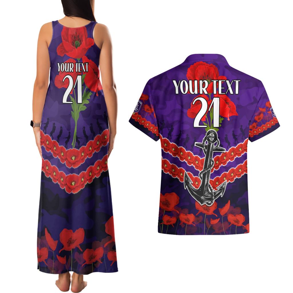 Custom Dockers Football Couples Matching Tank Maxi Dress and Hawaiian Shirt ANZAC Lest We Forget