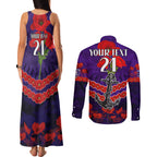 Custom Dockers Football Couples Matching Tank Maxi Dress and Long Sleeve Button Shirt ANZAC Lest We Forget