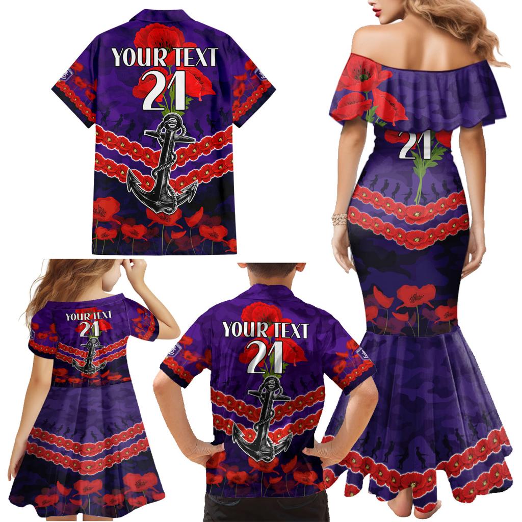 Custom Dockers Football Family Matching Mermaid Dress and Hawaiian Shirt ANZAC Lest We Forget