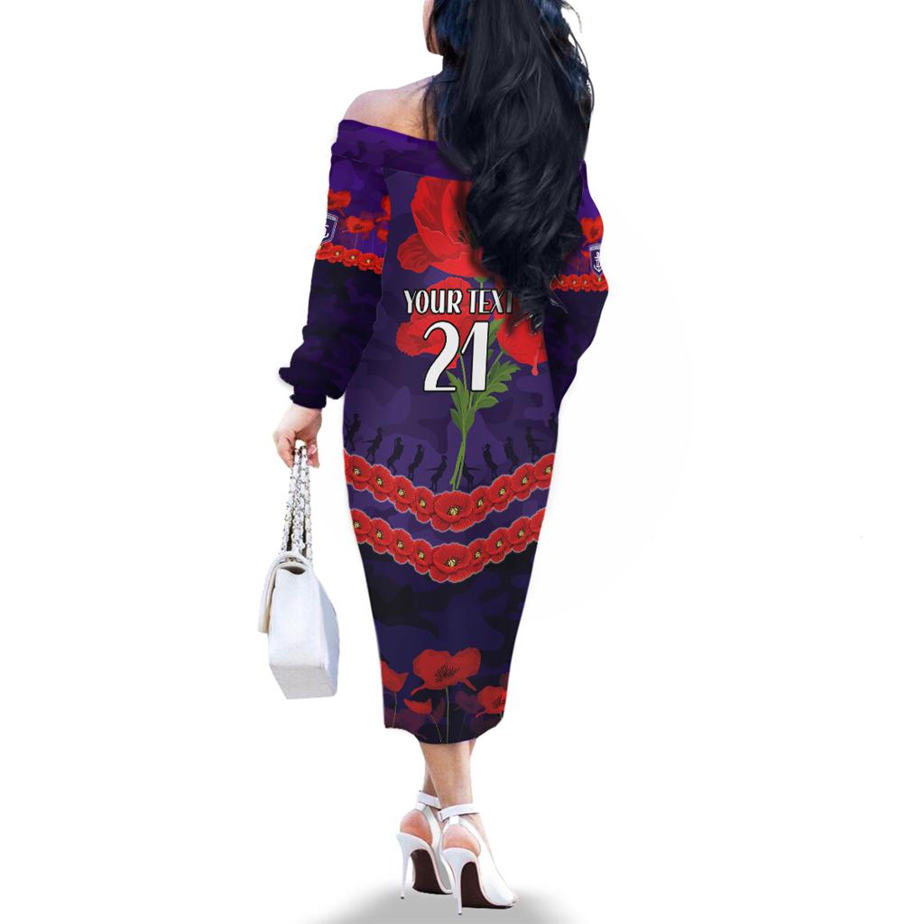 Custom Dockers Football Family Matching Off The Shoulder Long Sleeve Dress and Hawaiian Shirt ANZAC Lest We Forget