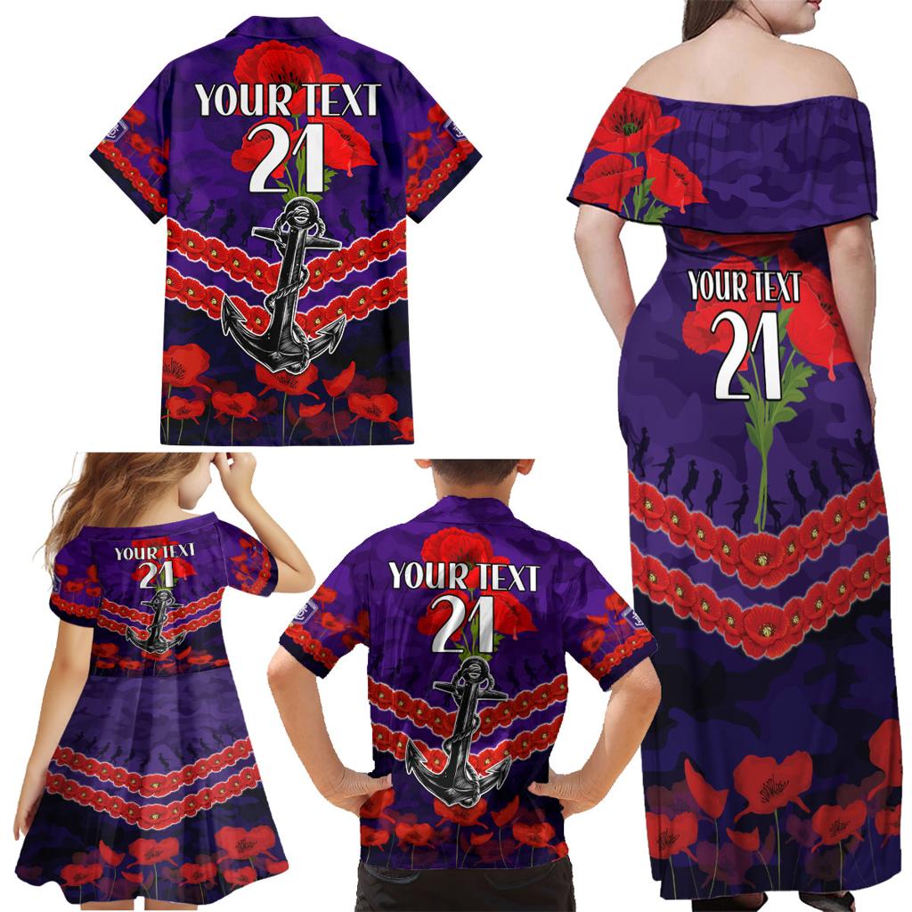 Custom Dockers Football Family Matching Off Shoulder Maxi Dress and Hawaiian Shirt ANZAC Lest We Forget