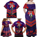 Custom Dockers Football Family Matching Off Shoulder Maxi Dress and Hawaiian Shirt ANZAC Lest We Forget
