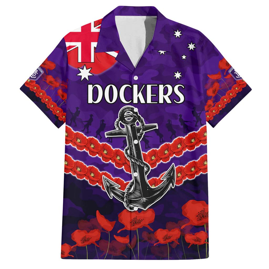 Custom Dockers Football Family Matching Off Shoulder Short Dress and Hawaiian Shirt ANZAC Lest We Forget