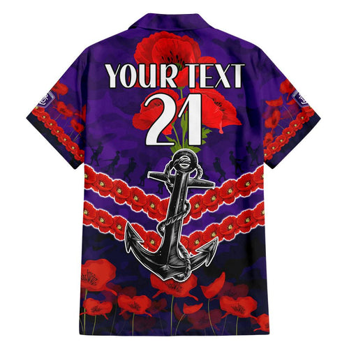 Custom Dockers Football Family Matching Off Shoulder Short Dress and Hawaiian Shirt ANZAC Lest We Forget