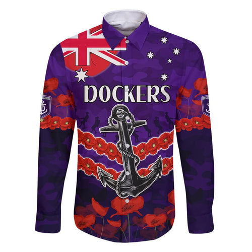 Custom Dockers Football Family Matching Off Shoulder Short Dress and Hawaiian Shirt ANZAC Lest We Forget