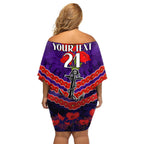 Custom Dockers Football Family Matching Off Shoulder Short Dress and Hawaiian Shirt ANZAC Lest We Forget