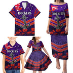 Custom Dockers Football Family Matching Puletasi and Hawaiian Shirt ANZAC Lest We Forget