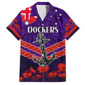 Custom Dockers Football Family Matching Short Sleeve Bodycon Dress and Hawaiian Shirt ANZAC Lest We Forget