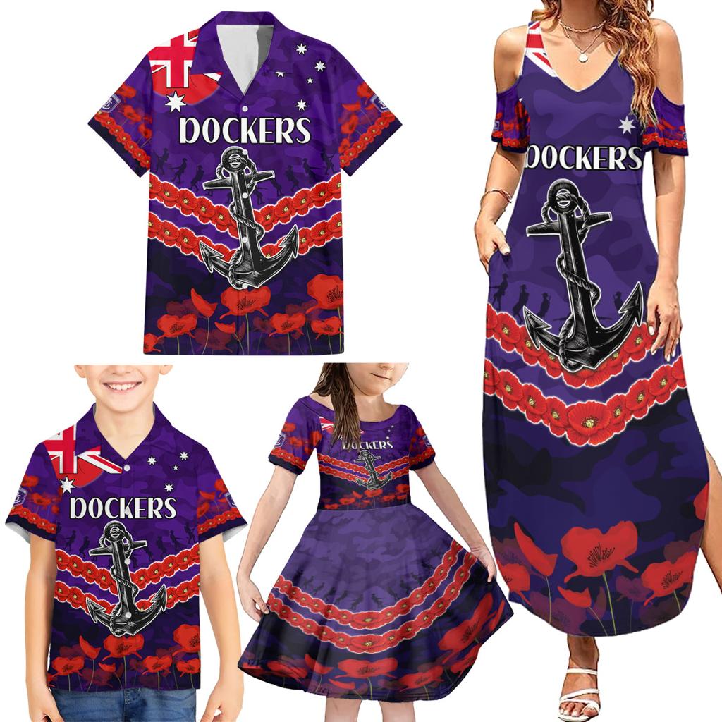 Custom Dockers Football Family Matching Summer Maxi Dress and Hawaiian Shirt ANZAC Lest We Forget