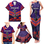Custom Dockers Football Family Matching Tank Maxi Dress and Hawaiian Shirt ANZAC Lest We Forget