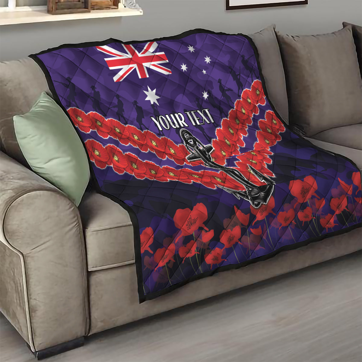 Custom Dockers Football Quilt ANZAC Lest We Forget