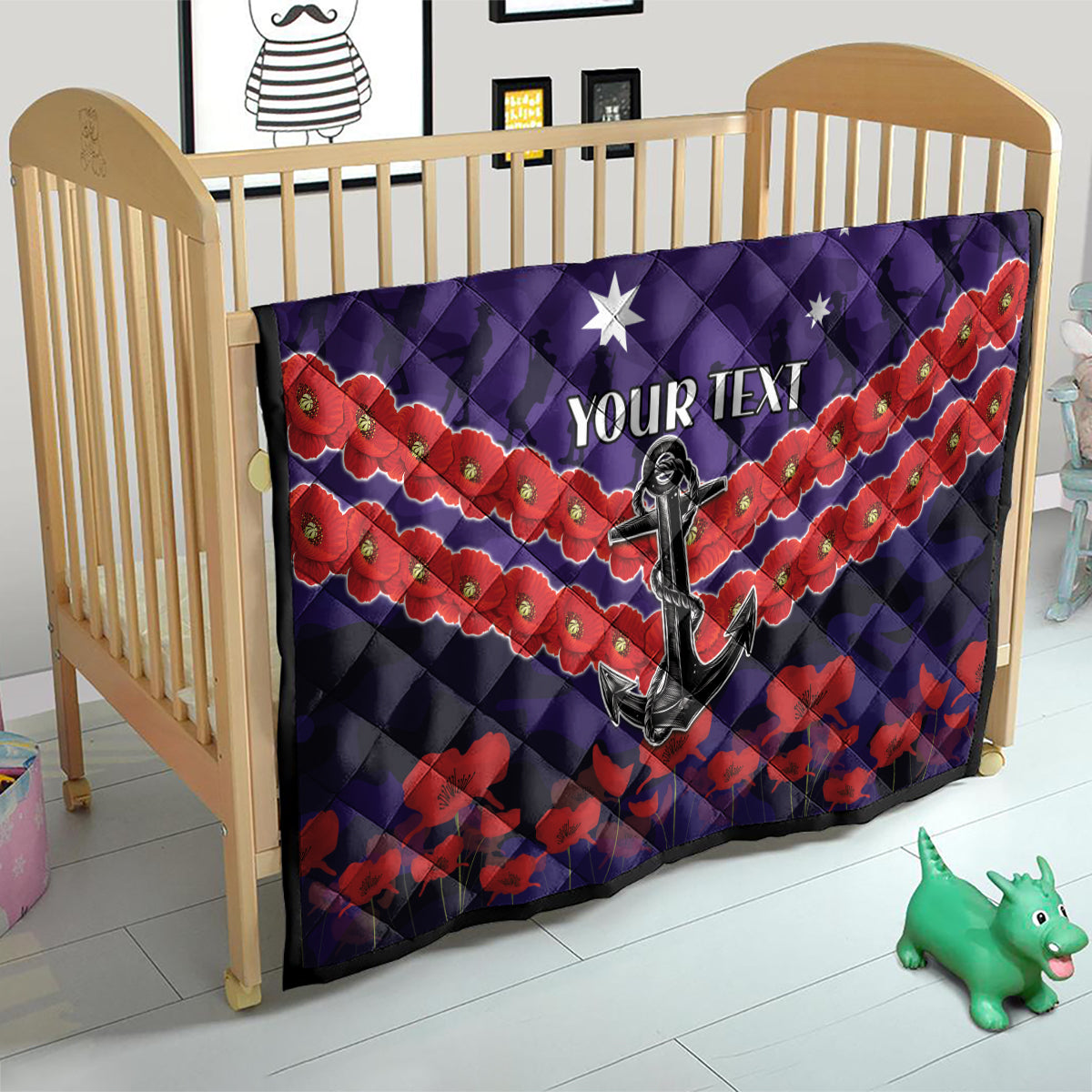Custom Dockers Football Quilt ANZAC Lest We Forget