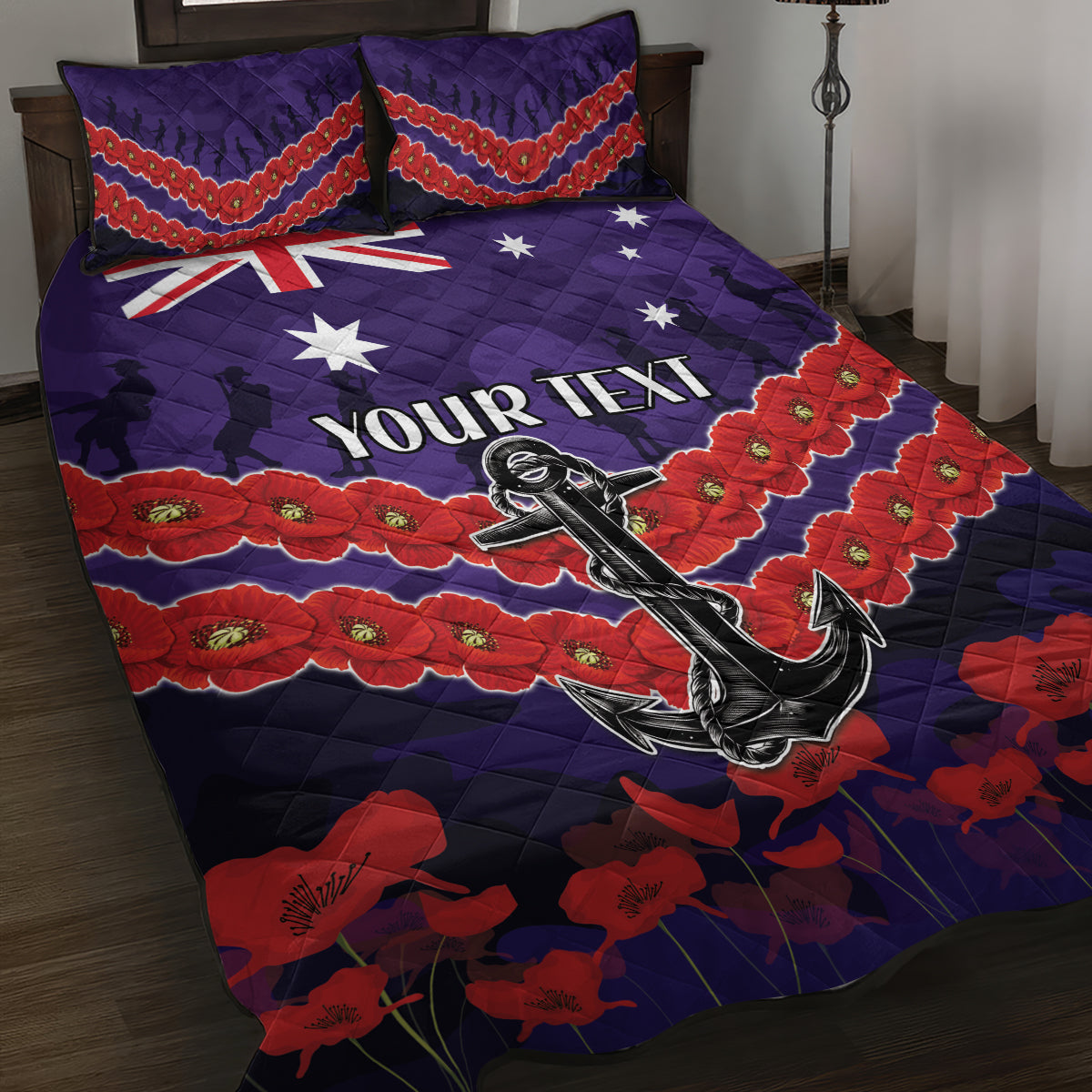 Custom Dockers Football Quilt Bed Set ANZAC Lest We Forget