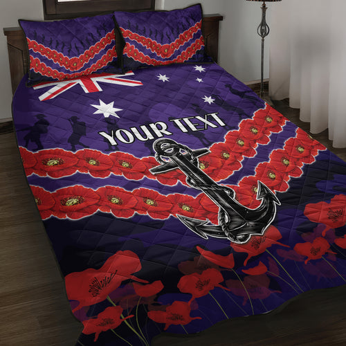 Custom Dockers Football Quilt Bed Set ANZAC Lest We Forget