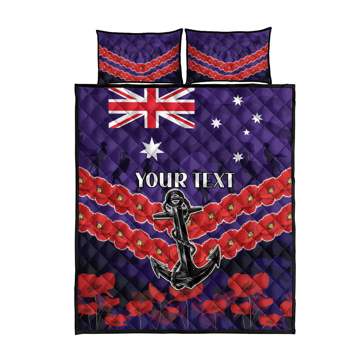 Custom Dockers Football Quilt Bed Set ANZAC Lest We Forget