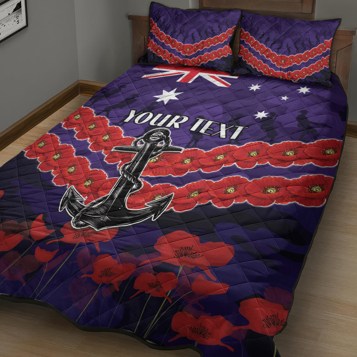 Custom Dockers Football Quilt Bed Set ANZAC Lest We Forget