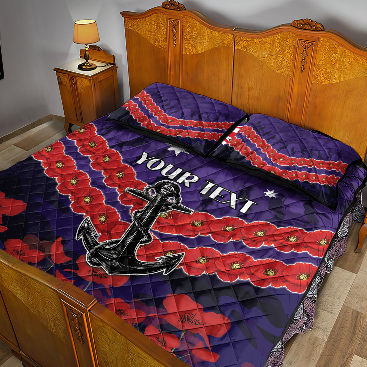 Custom Dockers Football Quilt Bed Set ANZAC Lest We Forget
