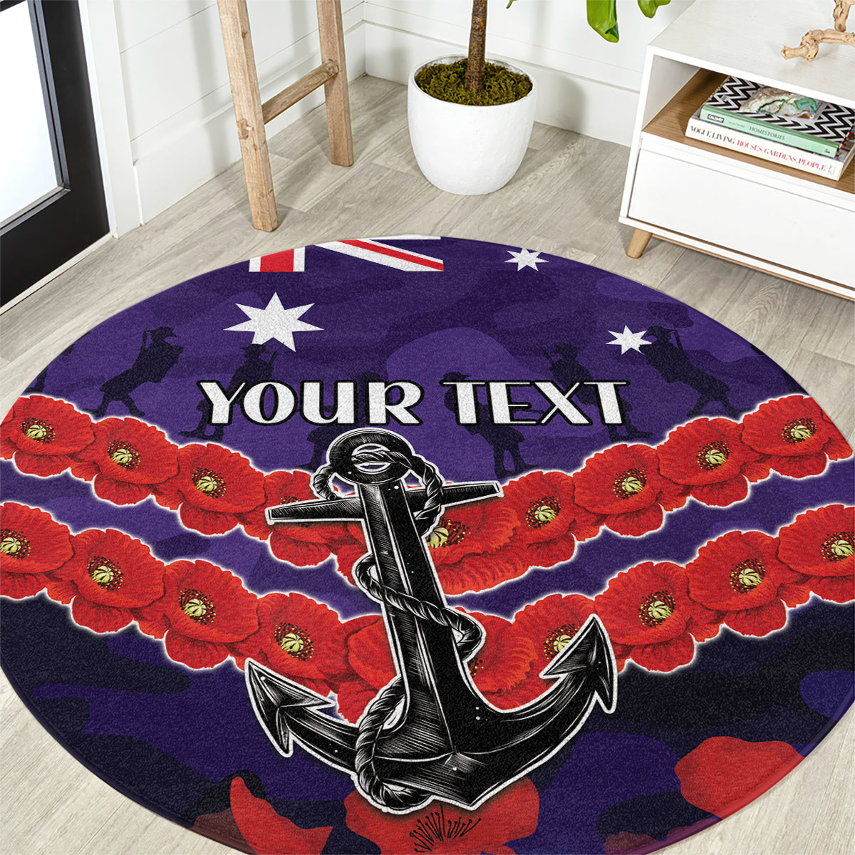 Custom Dockers Football Round Carpet ANZAC Lest We Forget