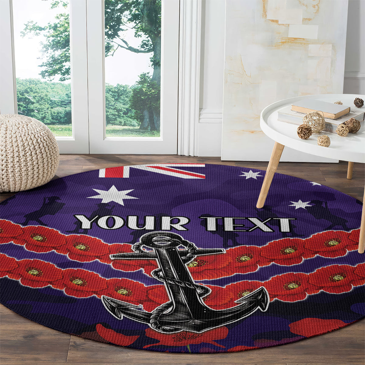 Custom Dockers Football Round Carpet ANZAC Lest We Forget