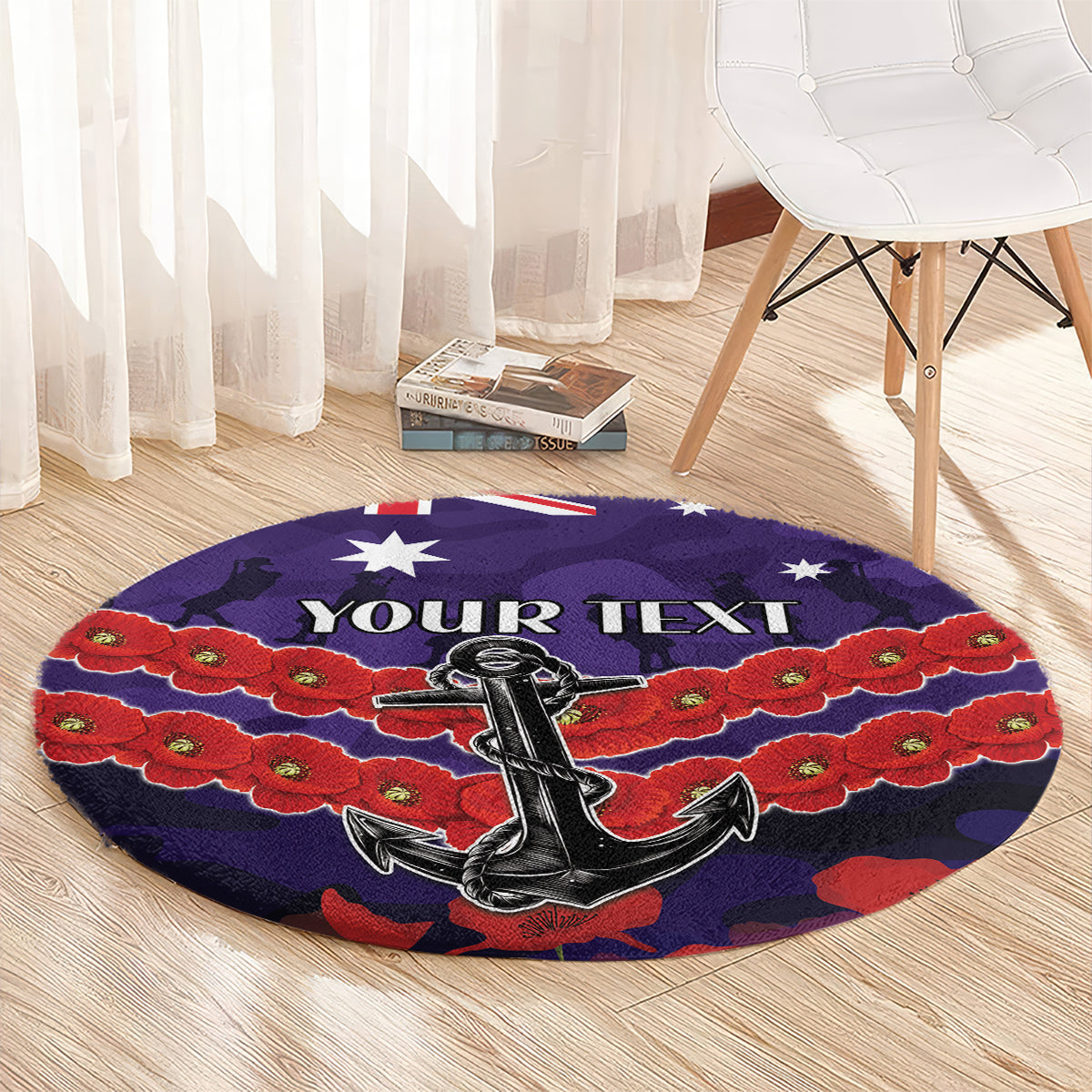 Custom Dockers Football Round Carpet ANZAC Lest We Forget