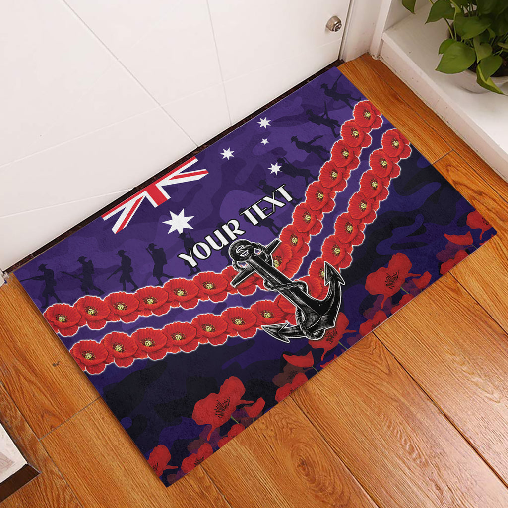 Custom Dockers Football Rubber Doormat ANZAC Lest We Forget