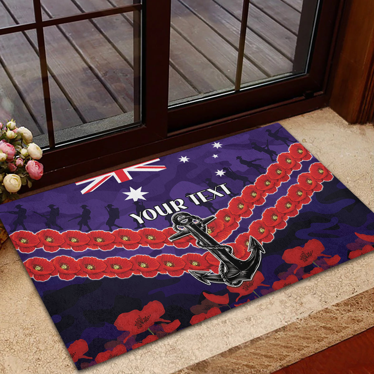 Custom Dockers Football Rubber Doormat ANZAC Lest We Forget