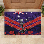 Custom Dockers Football Rubber Doormat ANZAC Lest We Forget