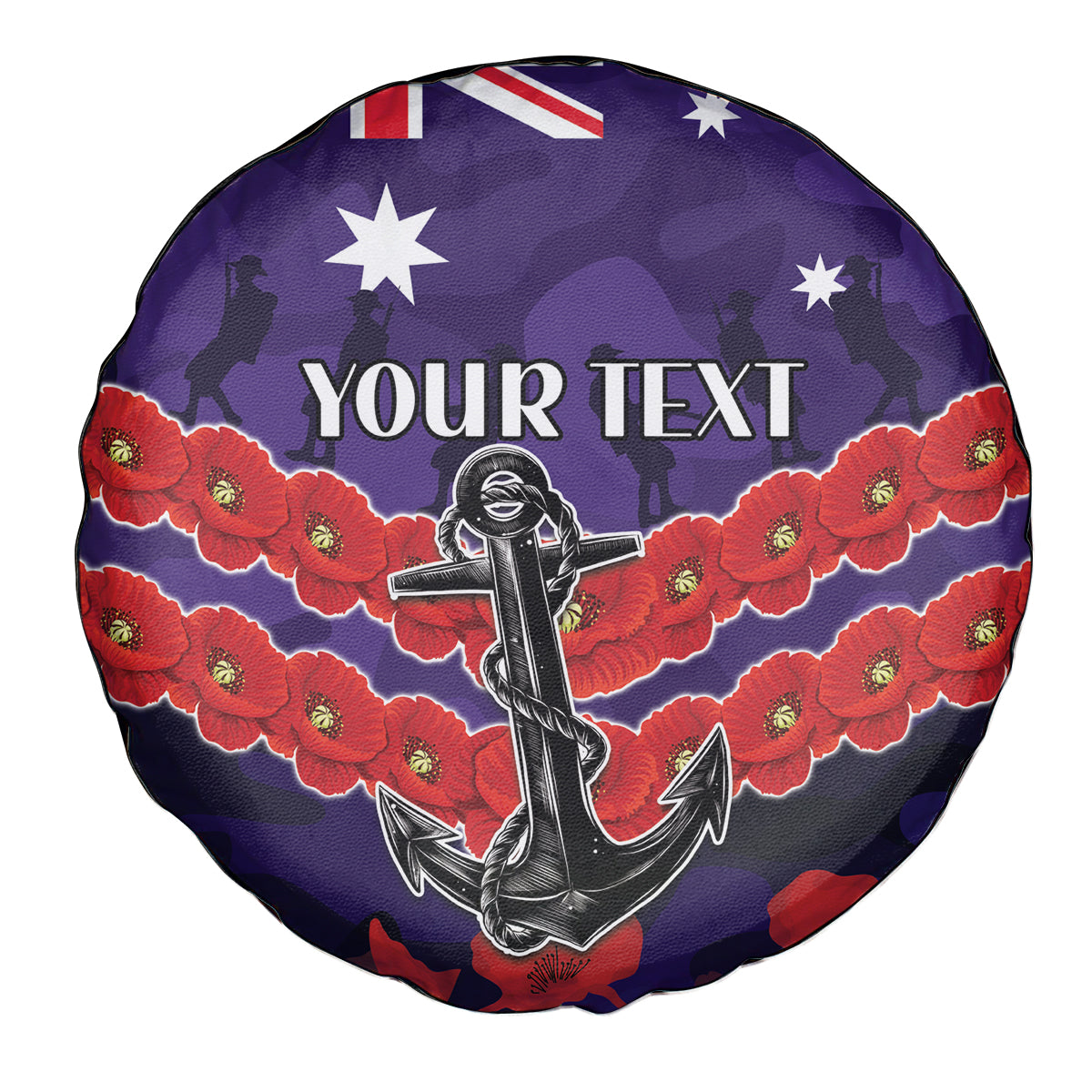 Custom Dockers Football Spare Tire Cover ANZAC Lest We Forget