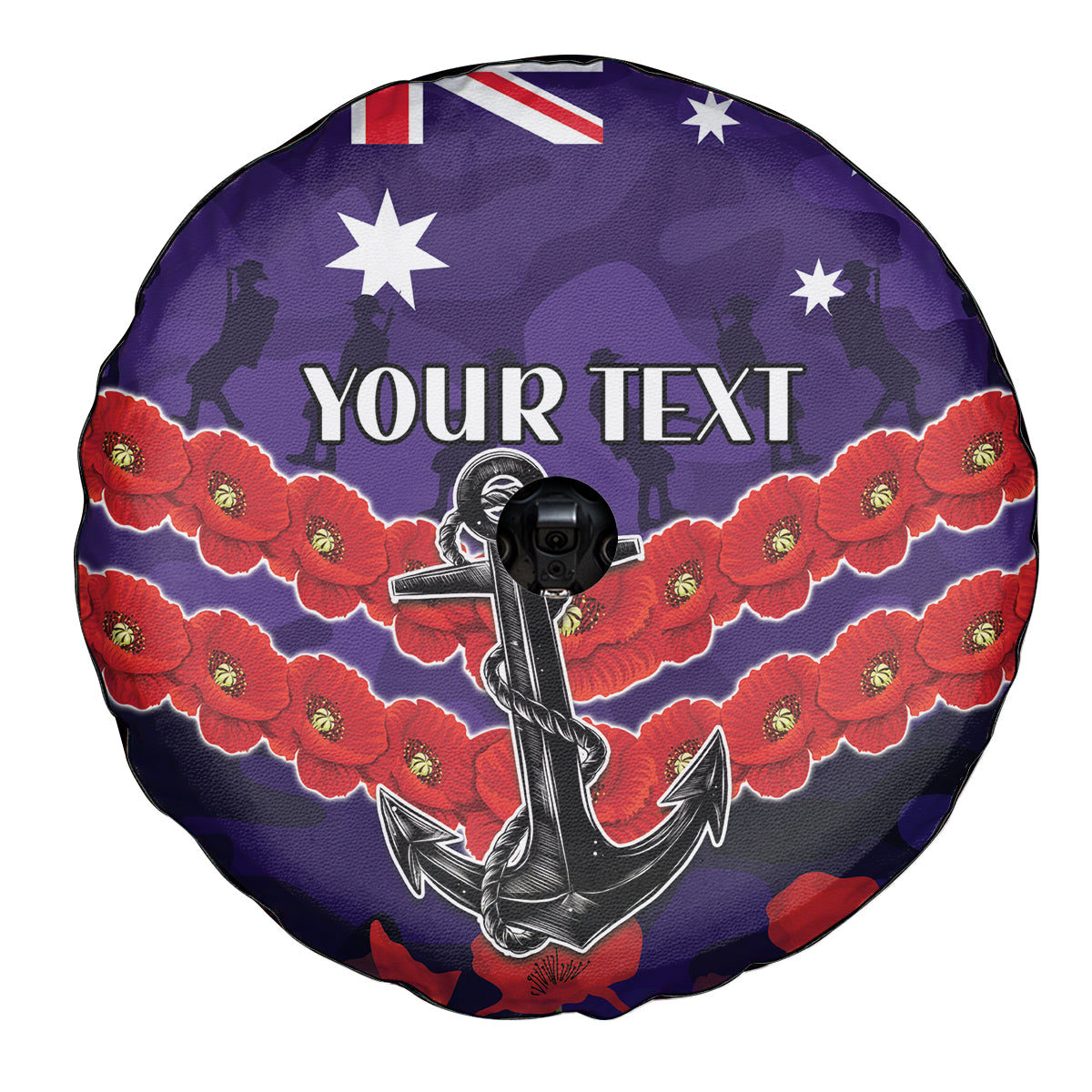 Custom Dockers Football Spare Tire Cover ANZAC Lest We Forget