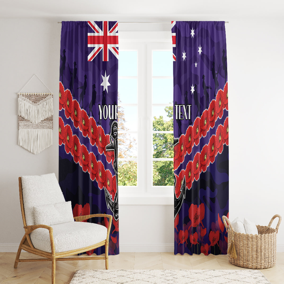 Custom Dockers Football Window Curtain ANZAC Lest We Forget