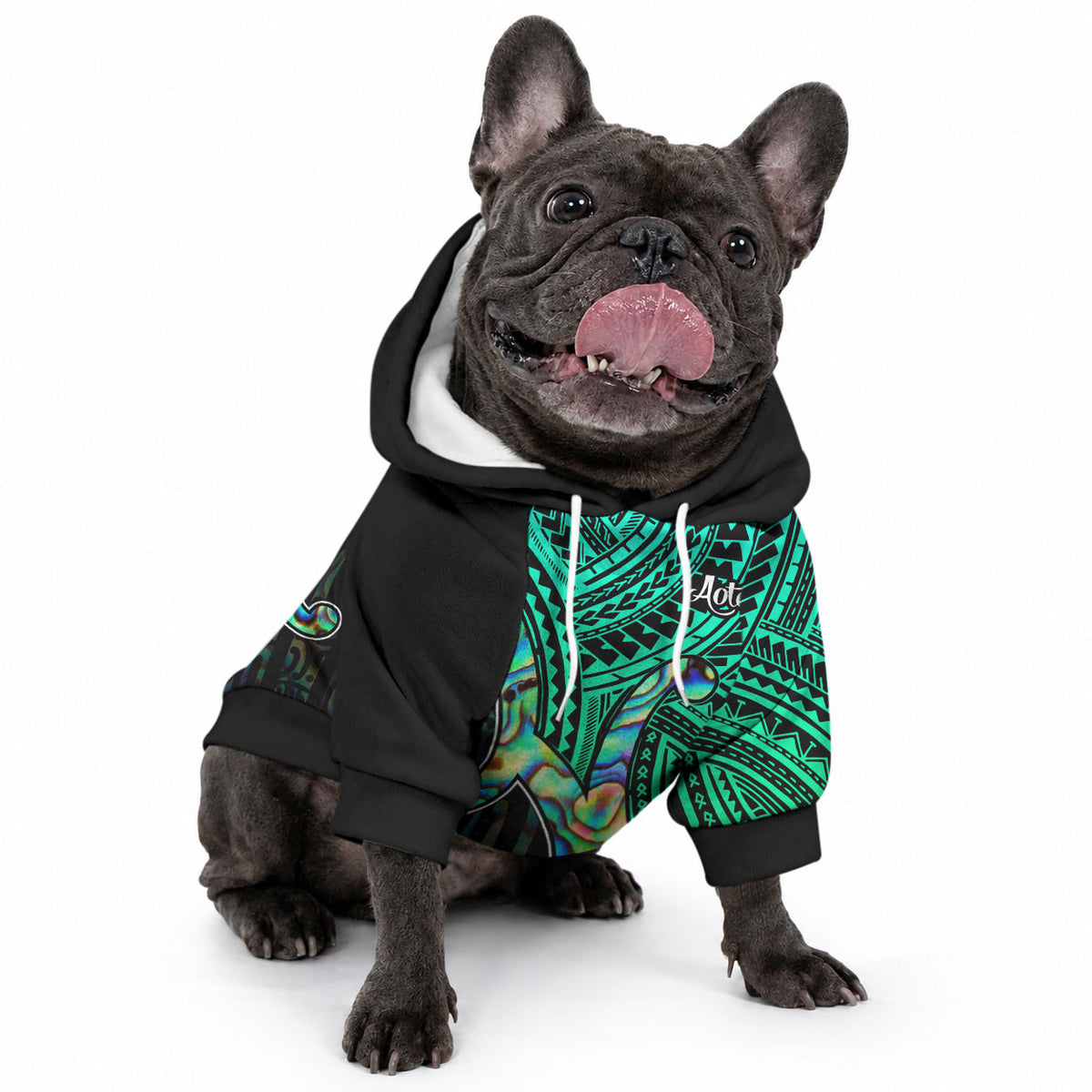 Aotearoa Papua Shell Pet Hoodie Maori Tribal Pattern