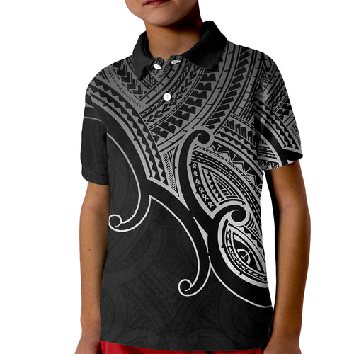 aotearoa-maori-koru-kid-polo-shirt-polynesian-pacific-tribal-black