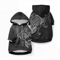Aotearoa Maori Koru Pet Hoodie Polynesian Pacific Tribal - Black