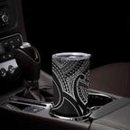 Aotearoa Maori Koru Tumbler Cup Black Polynesian Pacific Tribal