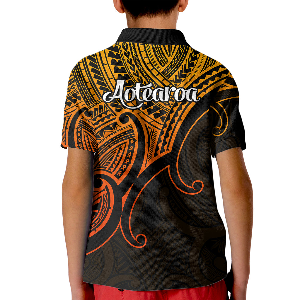 aotearoa-maori-koru-kid-polo-shirt-polynesian-pacific-tribal-gold