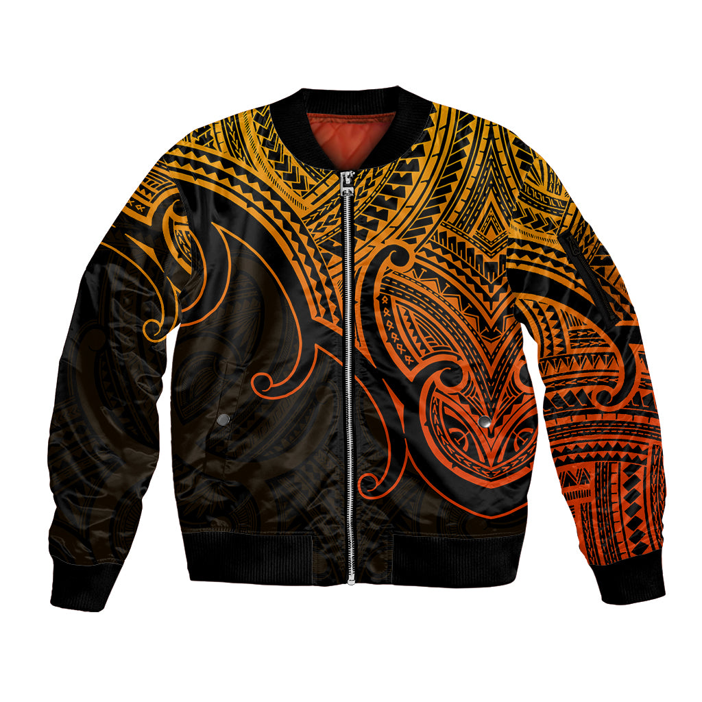 aotearoa-maori-koru-sleeve-zip-bomber-jacket-polynesian-pacific-tribal-gold