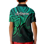 aotearoa-maori-koru-kid-polo-shirt-polynesian-pacific-tribal-green