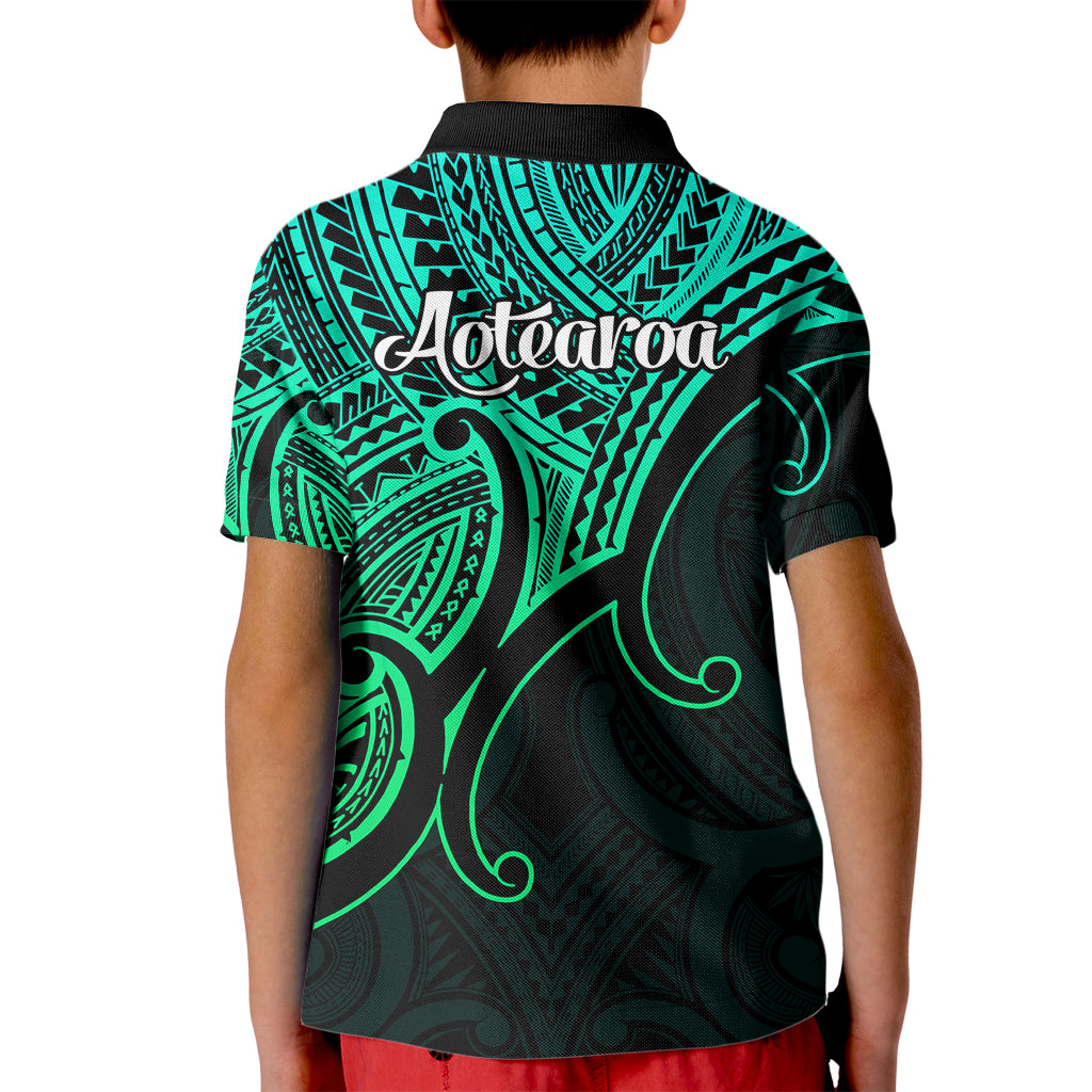 aotearoa-maori-koru-kid-polo-shirt-polynesian-pacific-tribal-green