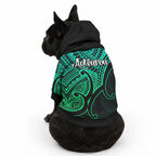 Aotearoa Maori Koru Pet Hoodie Polynesian Pacific Tribal - Green