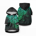 Aotearoa Maori Koru Pet Hoodie Polynesian Pacific Tribal - Green
