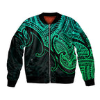 aotearoa-maori-koru-sleeve-zip-bomber-jacket-polynesian-pacific-tribal-green