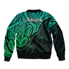 aotearoa-maori-koru-sleeve-zip-bomber-jacket-polynesian-pacific-tribal-green
