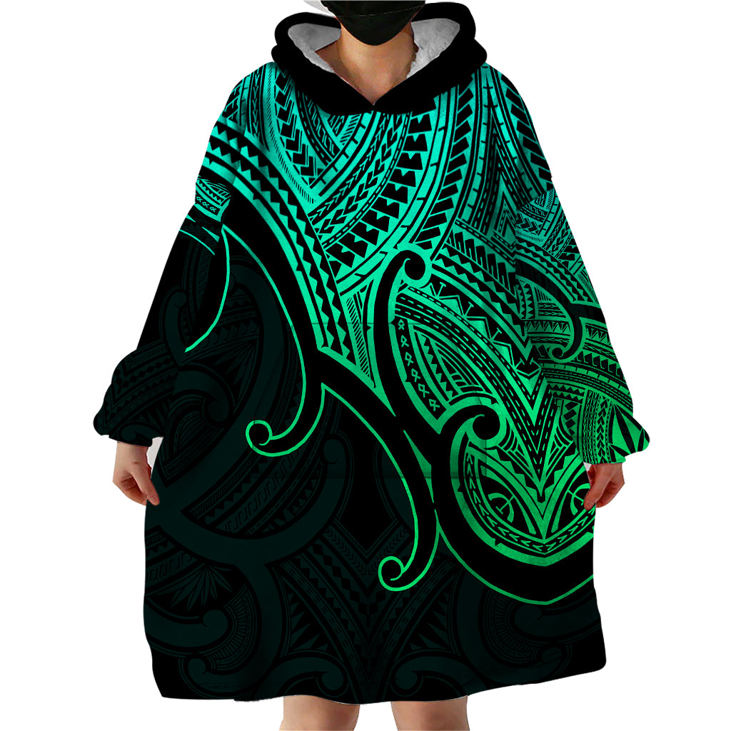 aotearoa-maori-koru-wearable-blanket-hoodie-polynesian-pacific-tribal-green