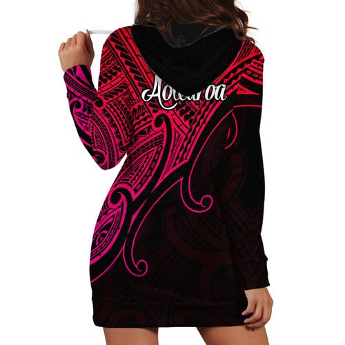 aotearoa-maori-koru-hoodie-dress-polynesian-pacific-tribal-pink