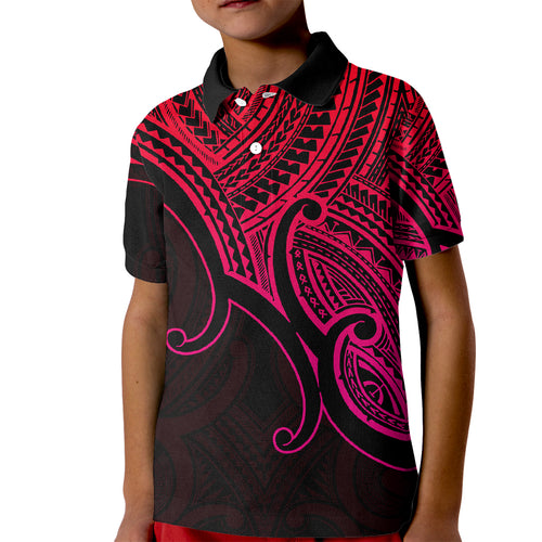 aotearoa-maori-koru-kid-polo-shirt-polynesian-pacific-tribal-pink