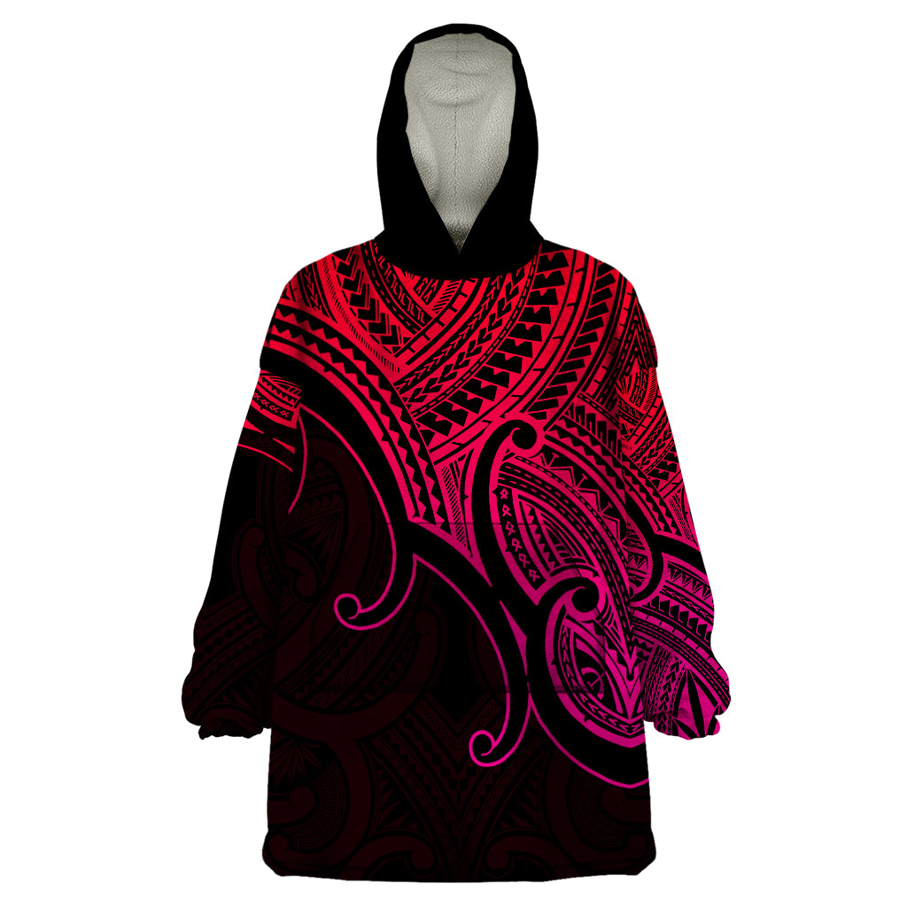 aotearoa-maori-koru-wearable-blanket-hoodie-polynesian-pacific-tribal-pink