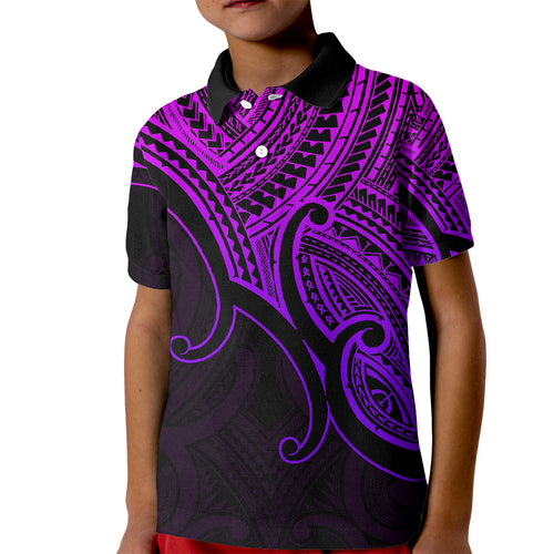 aotearoa-maori-koru-kid-polo-shirt-polynesian-pacific-tribal-purple