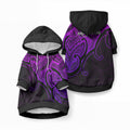 Aotearoa Maori Koru Pet Hoodie Polynesian Pacific Tribal - Purple
